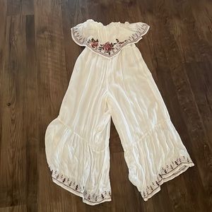 Off shoulder wide leg romper.  Size small